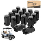 Golf Cart Wheel Lug Nuts for EZGO & Club Car, 1/2"-20 Size Black 16 Pack