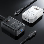 200W Car Power Inverter DC 12V to 110V AC Inverter with PD 65W/30W USB C & 2 QC 18W USB Ports & 2 AC Outlets,Car Pluɡ Adapter Outlet for Laptop/Phone/Road Trip
