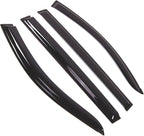 WD2-824 Dark Smoke 4 Pcs Set Window Visor (Outside Mount) Deflector Rain Guard Compatible with 2008-2016 Mitsubishi Montero Sport