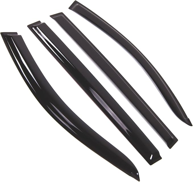 WD2-824 Dark Smoke 4 Pcs Set Window Visor (Outside Mount) Deflector Rain Guard Compatible with 2008-2016 Mitsubishi Montero Sport