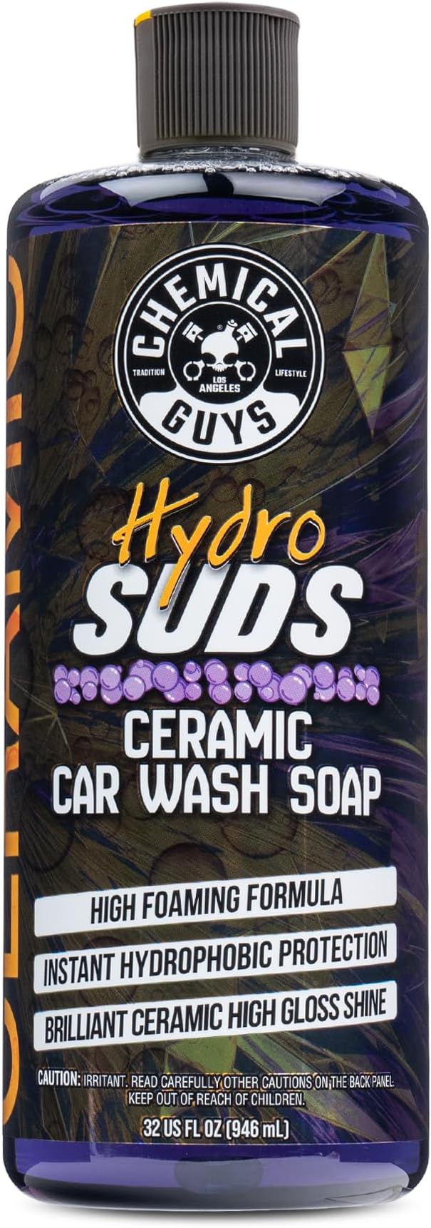 HydroSuds Ceramic Shine High Foaming Car Wash Soap (Works with Foam Cannons, Foam Guns or Bucket Washes) For Cars, Trucks, Motorcycles, RVs & More, 32 fl oz, Berry Scent - CWS21232
