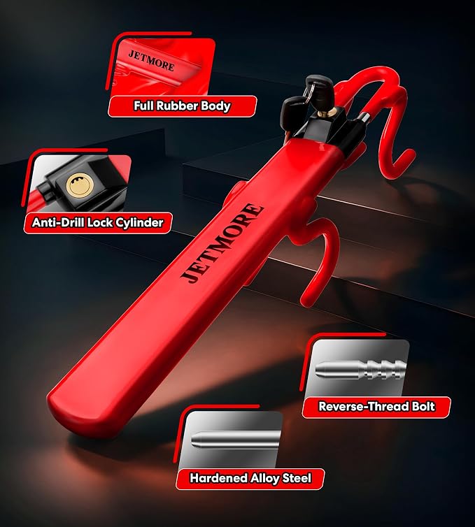 Car Steering Wheel Lock Anti-Theft Device, Wheel Locks for Cars, Dual Hooks, Car Lock Steering Wheel, Car Anti-Theft Device, Saw-Resistant Alloy Steel, for Cars, SUVs & Trucks