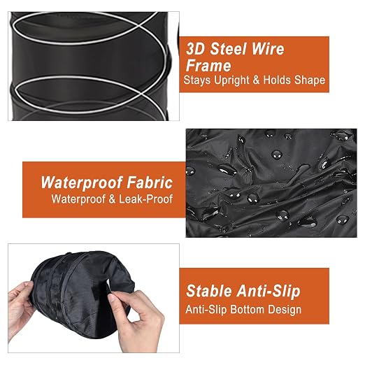 2 PCS Instant Pop Up Trash Can – Collapsible Waterproof Mini Trash Can for Car, 2 Gallon, Hanging on Headrest, Leak-Proof Lining, Portable for Road Trip, SUV, Truck, Sedan