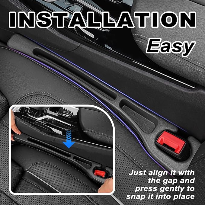 2PCS Car Seat Gap Fillers with Dual Storage Slots,2026 New Car Gap Seat Filler to Stop Items Falling,Universal in Between Cars Seats Catcher as Cars Interior Accessories