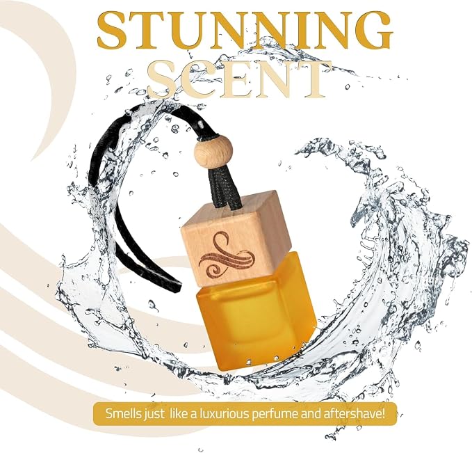 Inspired by One Million Car Air Freshener for Men | Long Lasting Luxury Diffuser | Automotive Scent Perfume | Vent Clip Auto Air Freshener | Odor Eliminator Technology | Masculine Diffuser Scents 8ml