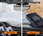 Portable Car Heater and Defroster, 12V Car Heater that Plugs into Cigarette Lighter, 200W Fast Heating Windshield Defroster Defogger, 360° Rotatable Car Heaters for Vehicle,RV,SUV(Black&Gold)