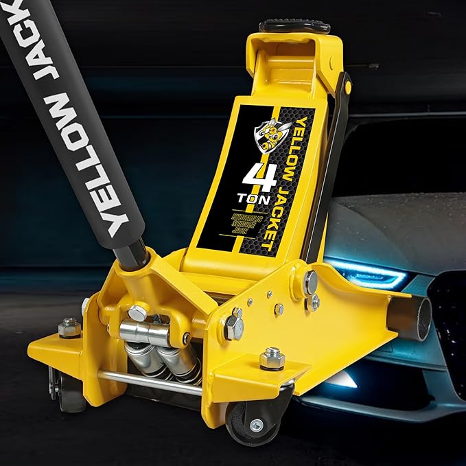 Low Profile Floor Jack with Dual Pumps Quickly Lift Hydraulic Car Jack with Pad, 4 Ton (8,800 lb) Capacity