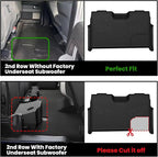 Floor Mats for Ford F-150 2011-2014 SuperCrew 1st Row Bench Seating Carpet Floor, All Weather Protector Car Liners TPE Truck Mats, Front & Rear Rows, 3pcs Black