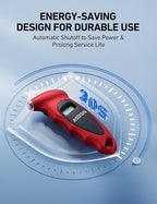 Digital Tire Pressure Gauge 150 PSI, Industrial Tire Gauge Calibrated to ANSI B40.7 +/-1PSI, AAA Batteries, for Light Trucks, Pickup Trucks, SUVs, Cars Red, 2 Pack