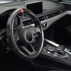 Steering Wheel Cover Carbon Fiber, Universal Standard Size 14.5-15 inch Car Steering Wheel Accessories for Men, Black