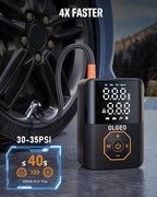 Portable 160PSI Cordless Tire Pump with Digital Gauge, Auto Stop & LED | Cordless Portable Tire Inflator 160PSI for Car Motorcycle Bike Ball