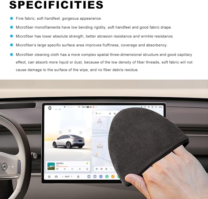 Car Screen Cleaner, Microfiber Auto Screen Cleaning Pad, Foldable Touch Screen Cleaner Cloth for Vehicle Dashboard LCD Display, Car Cleaning Kits