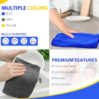 Microfiber Cleaning Cloths for Cars 16 x 16 Inch Ultra Absorbent Car Towels Drying Reusable Cleaning Supplies House Kitchen Window Microfiber Towel(Blue, Gray, Yellow,60 Pcs)