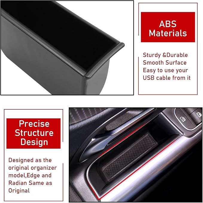 Door Organizer Tray Compatible with 2020-2025 Mercedes Benz GLB X247, 2 Pcs Door Handle Pocket Storage Box Insert for GLB 250 2020 2021 2022 2023 2024 2025
