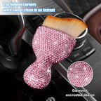Bling Car Detailing Brush, Crystal Rhinestone Non-Scratch Vehicle Cleaning Dust Brush for Air Vent & Dashboard, Soft Bristles Automotive Interior Cleaning Tool, Universal Fit (Pink)