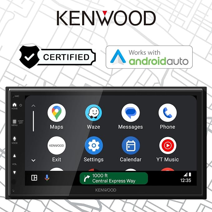 DMX4710S Digital Car Stereo (50W x 6-Ch), Wired Apple CarPlay & Android Auto, Bluetooth-Enabled Head Unit with 6.8" LCD Display, Single DIN Touchscreen Car Stereo with USB Mirroring