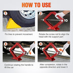 Scissor Jack for Car 1.5 Ton (3307 lbs), Heavy Duty Steel Scissor Lift Jack Car Kit with Crank Handle for Sedan SUV MPV Tire Changing, 3.18''-13.6'' Lifting Range Portable Small Jack, Red