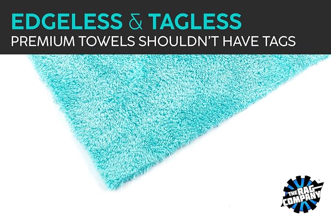 Eagle Edgeless 450 (6-Pack) Professional Korean 70/30 Blend Super Plush Microfiber Detailing Buffing Polishing Drying Towels for Cars 16x16 in, Teal Blue