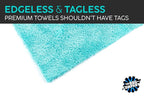 Eagle Edgeless 450 (6-Pack) Professional Korean 70/30 Blend Super Plush Microfiber Detailing Buffing Polishing Drying Towels for Cars 16x16 in, Teal Blue