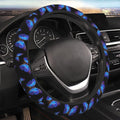 Blue Butterfly Neoprene Steering Wheel Cover Anti-Slip Elastic Steering Wheel Protector 15in Universal Car Accessories Fit Cars, SUVs, Auto