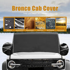 600D Cab Cover Windproof Sunshade Cover Compatible with 2021-2024-2026 Ford Bronco 4 Door, 6-Layer Protection Frost Wiper & Mirror Covers Protect from Sunshine, UV, Snow, Rain(Not fit Bronco Sport)
