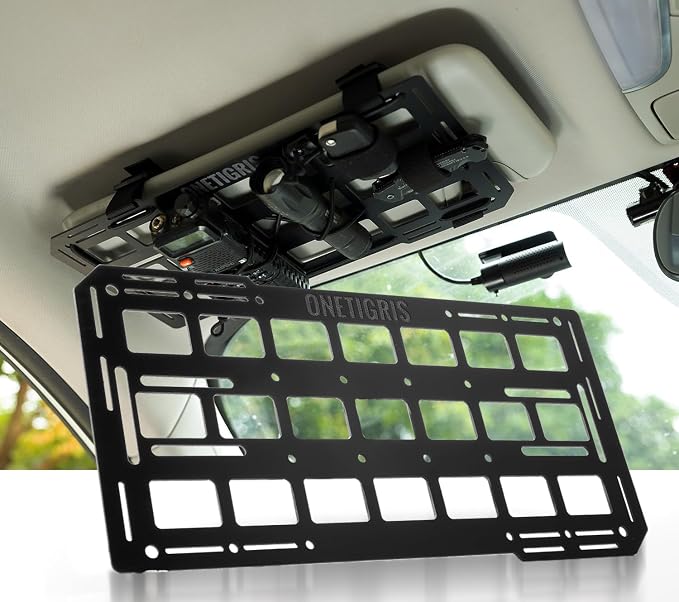 Molle Visor Organizer, Fiberglass Rigid MOLLE Panel, Tactical Versatile Car Sun Visor Organizer Interior Accessories Holder for Vehicle, SUV, Trucks