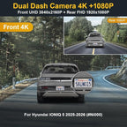 Front 4K+Rear 1080P Dash Cam Adapts for Hyundai Ioniq 5 2025-2026 (7 Vents/HD2-Ni000) & 2025 Ioniq 5 N, OEM Look, Dual HD Video, WiFi & APP, Loop Recording, G-Sensor, Easy to Set, 128GB Card