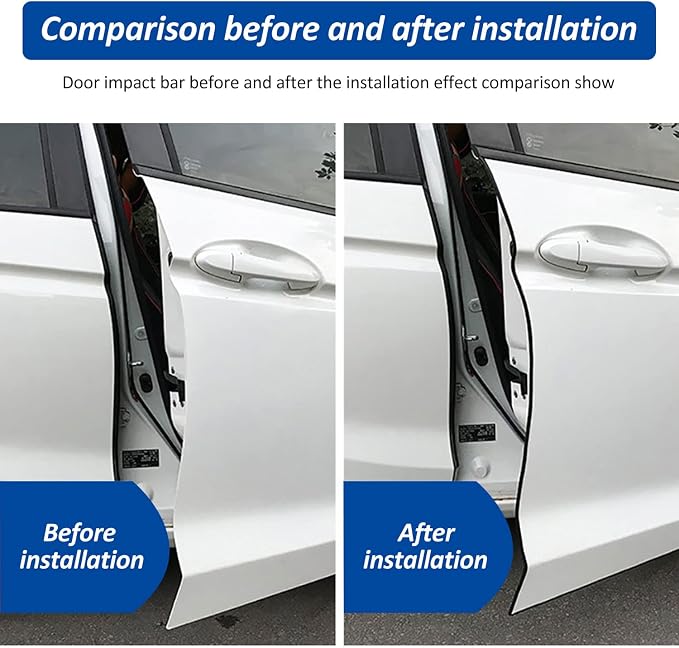 16.5Ft Car Door Edge Guards - Black Universal Fit Door Edge Protector, Rubber U Shape Automotive Door Trim Molding for Sedans Trucks SUV ATV - No Glue Required (Black, 16.5FT)