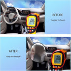 1 PC Car Steering Wheel Sunshade, Polyester Cloth-Wrapped Steering Wheel All-Inclusive Reflective Sun Protection Heat Shield, Decorative Accessories, Suitable for Cars, Trucks, SUVs (Silver)