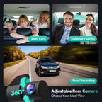4K+2K Dual Dash Cam Front and Rear, Dashcam with Voice Control, STARVIS, ADAS Driver Alerts, Starry Night Vision, 24/7 Parking Monitor, 5.8GHz WiFi & GPS, Free 64GB Card, Loop Recording