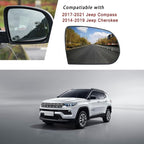 Passenger Side Mirror Replacement for Jeep Cherokee 2014-2019 Jeep Compass 2017-2021, Right Exterior Side Rearview Mirrors Glass, with Backing Plate, Power Heated