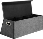 Car Trunk Organizer for SUV and Sedan, Trapezoidal-Grey, 29.5 in | Tailored for Rear Seats, Silky Crosshatch Vegan Leather, XL, Magnetic Lid, Collapsible & Adjustable, Water‑Dust Resist