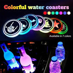 2Pcs Heart Dog Paw LED Car Cup Holder Coasters 7 Colors Lights Up Cups | with USB of Car Accessories for SUV Trucks Sedans,Waterproof Interior Atmosphere Lamp,Gifts for Women Men Pet Love