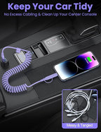 Purple USB-C and Lightning Cable 2-in-1, 3-FT iPhone 17 16 15 Car Charger Cord, 60W Fast Charging Cable for iPhone, Samsung Galaxy Supports Apple CarPlay & Android Auto