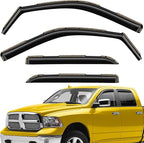 Extra Durable Window Deflectors in-Channel Window Visors Rain Guards Fit for Dodge Ram 1500 2009-2018 Crew Cab, Sun Visors, Wind Vent for Shades, Exterior Car Accessories - 4pcs. AG0029