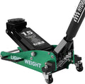 Floor Jack 1.5 Ton Hydraulic Low Profile Aluminum and Steel Car Jack, Lightweight Service Jack with Quick Lift Dual Pump, 3,000 lb Capacity, Lift Range 3.3"-14",Green