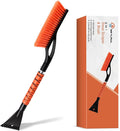 27" Heavy Duty Snow Brush and Ice Scraper | Scratch-Free Bristle Head & Detachable Scraper with Aluminum Body and Ergonomic Grip | Snow Removal Winter Car Accessories