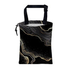 Car Garbage Bag Abstract Marble Golden Veins Drawstring Car Trash Bag Hanging for Back Seat with Adjustable Buckle Canvas Vehicle Trash Can Easy-to-Install