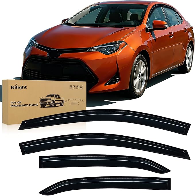 Window Rain Guards for Toyota Corolla 2014 2015 2016 2017 2018 2019, Out-Channel Window Visors Vent Wind Deflectors-4PCS