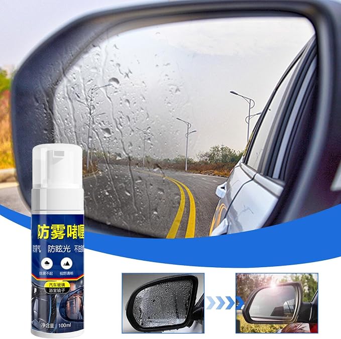 Anti Fog Spray for Car Windshield 100ml Solution Fogging Improves Driving | Waterproof Defogger Spray for Car Windshield Window Rearview Mirror Bathroom Mirror Goggles