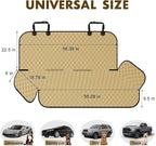 Backseat Cover for Dogs, Waterproof and Non-Slip Pet Bench Seat Covers, Car Seat Protector for Back Seat, Universal Size Rear Car Seat Cover Fits Cars, Trucks and SUVs, L-Khaki&Black