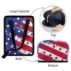 American Flag Star Print Car Trash Can with Lid, 4th of July Leak Proof Auto Trash Bag Hanging Vehicle Garbage Can Multipurpose Storage Container for Back Seat Road Trip