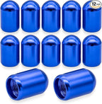 12PCS Tire Valve Stem Caps, Aluminum Alloy Tire Air Caps, Corrosion Resistant Leak-Proof, Universal Wheel Valve Covers for Cars, SUV, Trucks, Bikes, Motorcycles, Bicycles(Blue)
