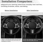 5D Honeycomb Black Car Steering Wheel Cover,14.5-15 Inch Universal Carbon Fibre Leather Covers Breathable Anti-Slip Odorless Steering Wheels Accessories for Men Women