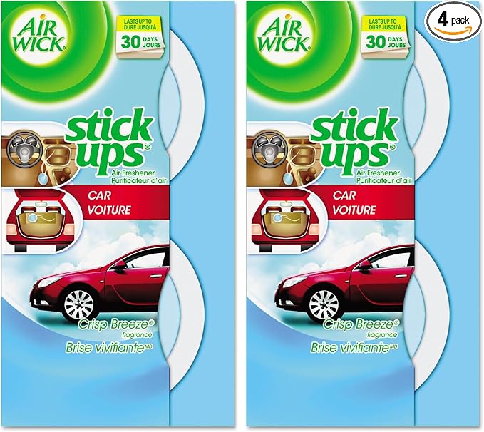 Stick Ups Car Air Freshener, Crisp Breeze, 2ct (Packaging May Vary) (Pack of 2)