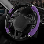 Leather Steering Wheel Cover - Made with PVC Leather - Anti-Slip, Universal Fit 14 1/2 inches to 15 1/2 inches - Purple