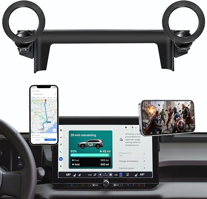 MagSafe Dual-End Car Phone Holder for Toyota RAV4 2026 Accessories | 12.9-Inch Screen Fixed Clip, 2026 RAV4 Cell Phone Holder, 360° Hands-Free Strong Magnetic Phone Mount, Not Block Air Vent