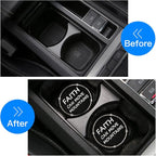 2 Pack Bling Car Cup Holders, 2.75 Inch Bling Crystal Rhinestone Soft Anti-Slip Cup Mats Auto Drink Coasters Car Interior Decoration Accessories for Women or Girls (Black)