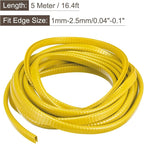 U Channel Edge Trim, 16.4ft Length Rubber Guard Seal Strip Edge Protector Fit for 1-2.5mm Edge, (15/64" W x 25/64" H) Yellow