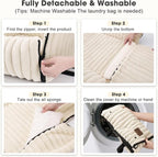 6-in-1 Dog Car Seat for Small/Medium Dogs up to 25 lbs, Multi-Functional Dog Carrier for Car with Detachable Washable Cover, Pet Travel Bed with Clip-On Safety Leash, Beige